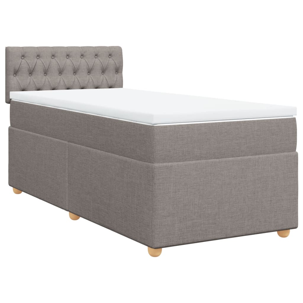 Boxspring met matras stof taupe 90x200 cm is nu te koop bij PeponiXL, paradijselijk wonen!