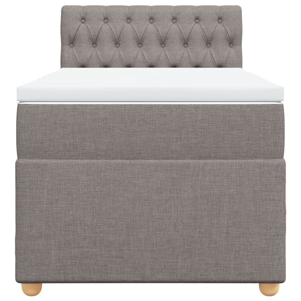 Boxspring met matras stof taupe 90x200 cm is nu te koop bij PeponiXL, paradijselijk wonen!