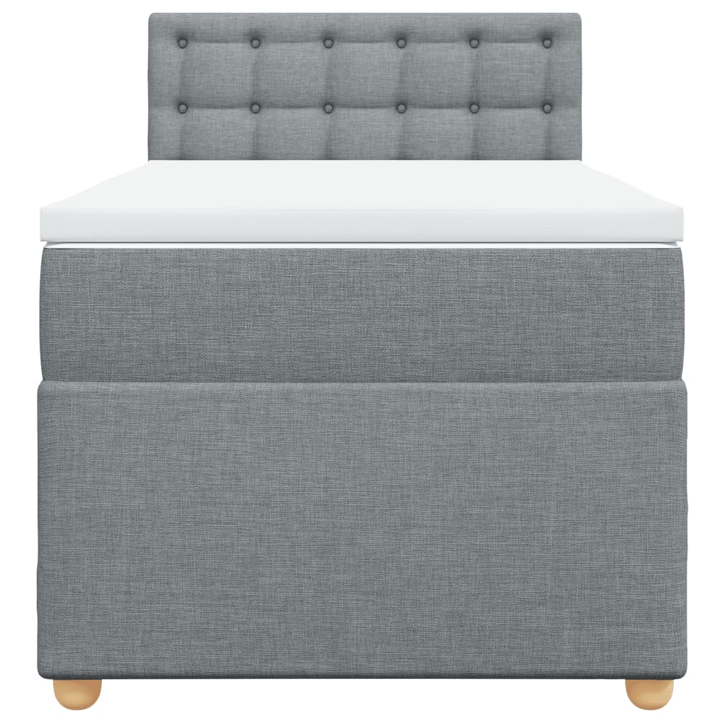 Boxspring met matras stof lichtgrijs 90x200 cm is nu te koop bij PeponiXL, paradijselijk wonen!