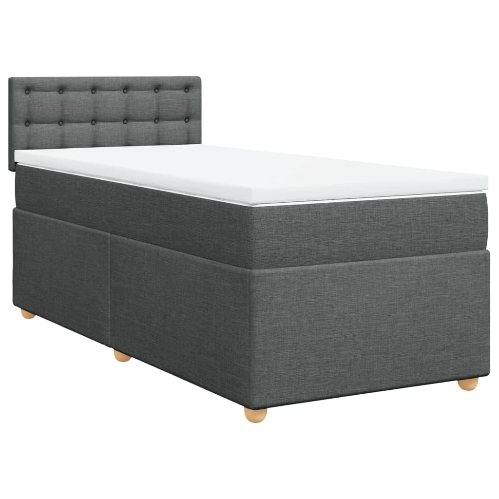 Boxspring met matras stof donkergrijs 90x200 cm is nu te koop bij PeponiXL, paradijselijk wonen!