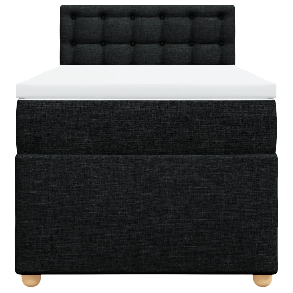 Boxspring met matras stof zwart 90x200 cm is nu te koop bij PeponiXL, paradijselijk wonen!