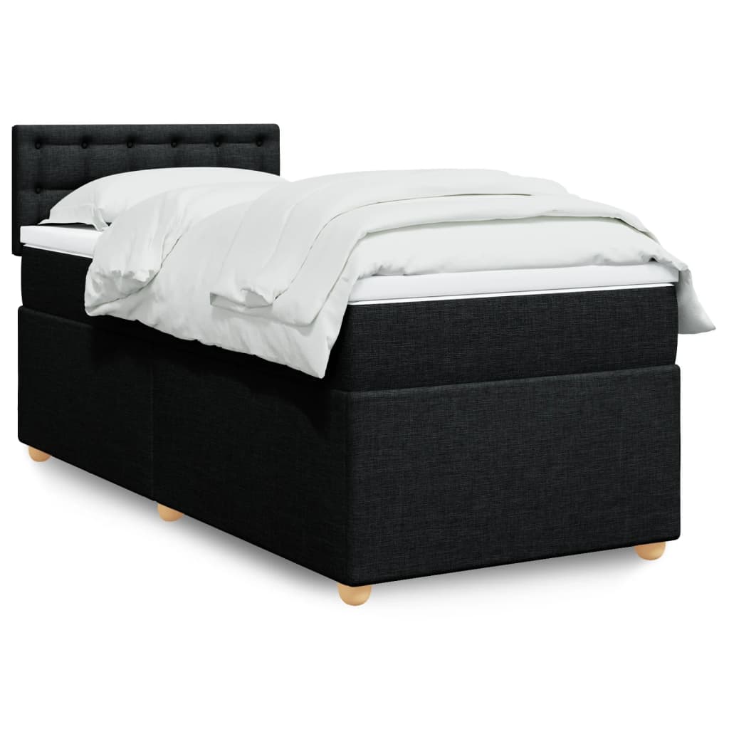 Boxspring met matras stof zwart 90x200 cm is nu te koop bij PeponiXL, paradijselijk wonen!