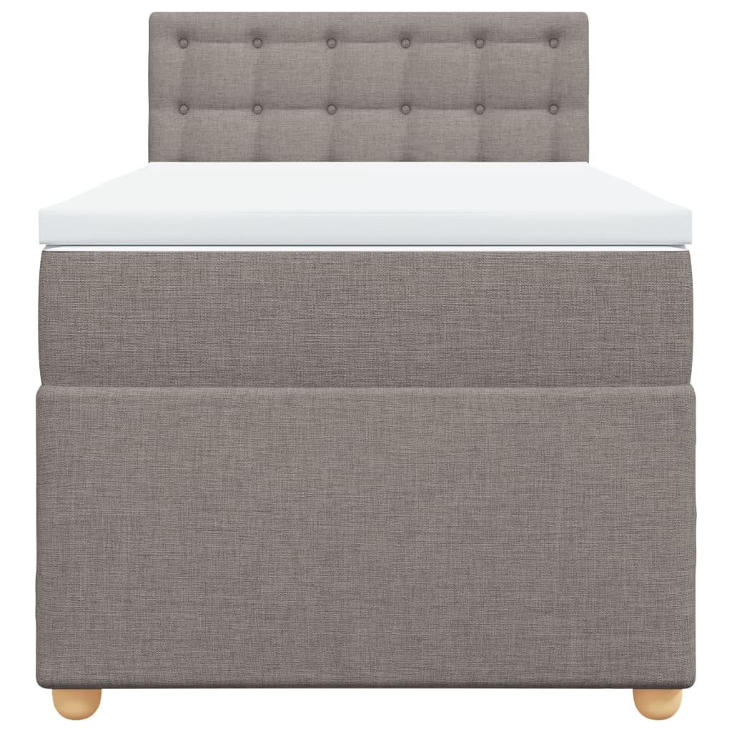 Boxspring met matras stof taupe 90x200 cm is nu te koop bij PeponiXL, paradijselijk wonen!