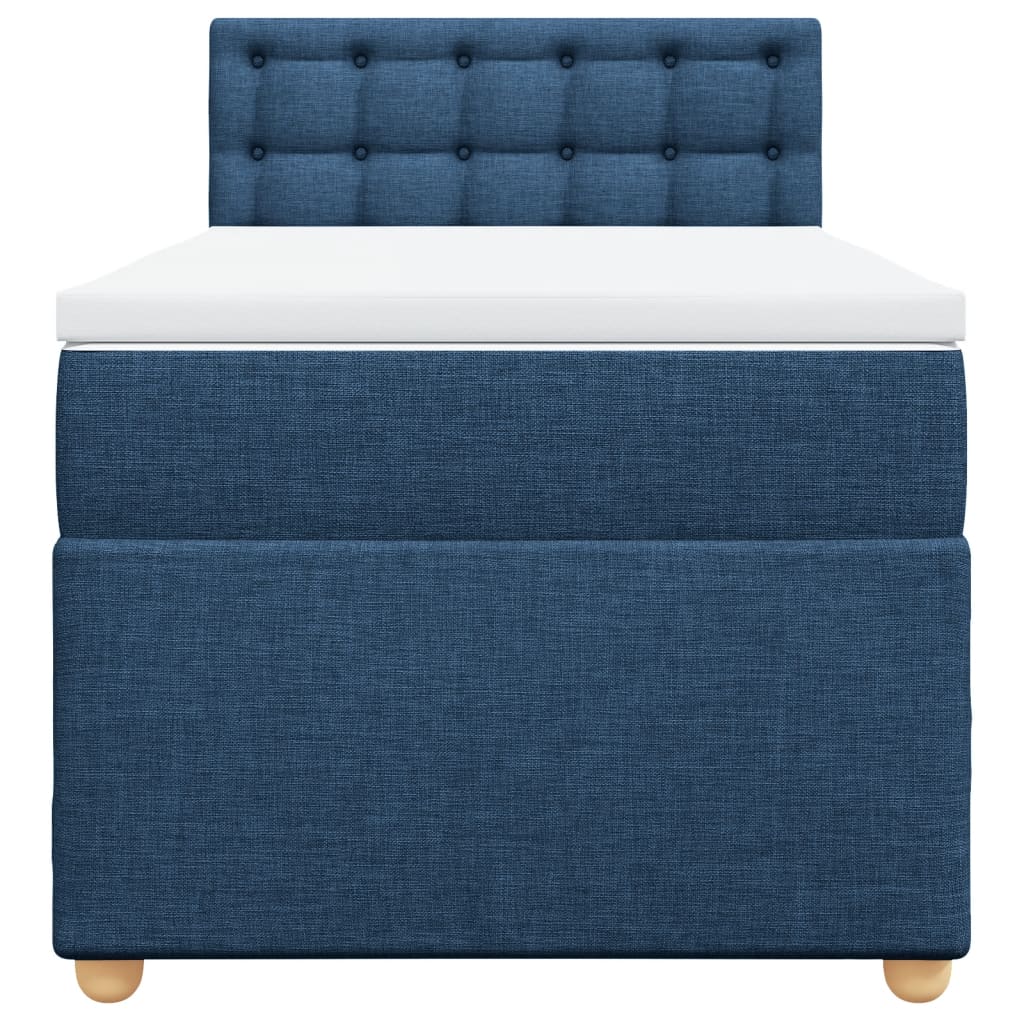 Boxspring met matras stof blauw 90x200 cm is nu te koop bij PeponiXL, paradijselijk wonen!