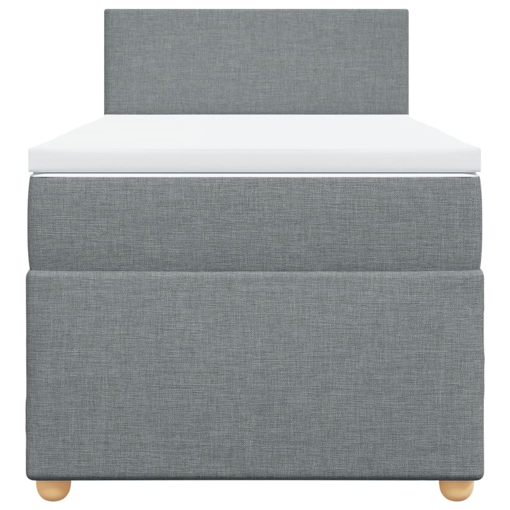 Boxspring met matras stof lichtgrijs 100x200 cm is nu te koop bij PeponiXL, paradijselijk wonen!