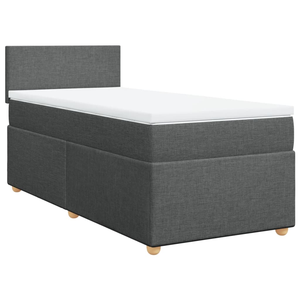 Boxspring met matras stof donkergrijs 100x200 cm is nu te koop bij PeponiXL, paradijselijk wonen!