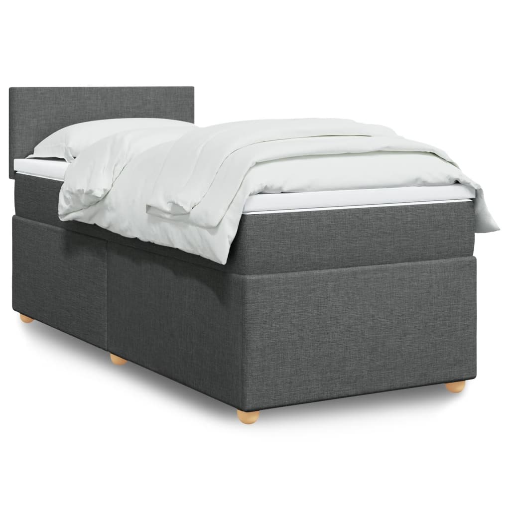 Boxspring met matras stof donkergrijs 100x200 cm is nu te koop bij PeponiXL, paradijselijk wonen!