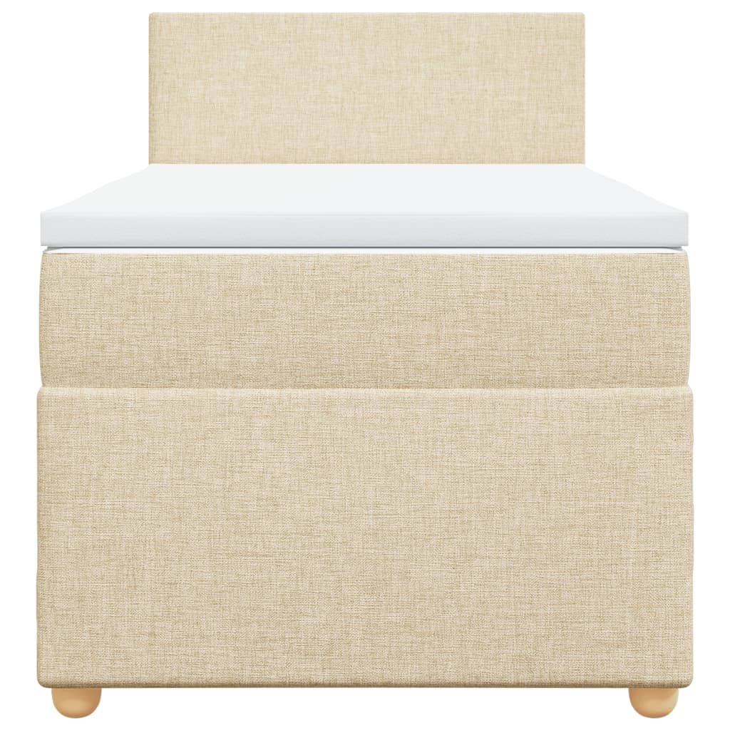 Boxspring met matras stof crèmekleurig 100x200 cm is nu te koop bij PeponiXL, paradijselijk wonen!