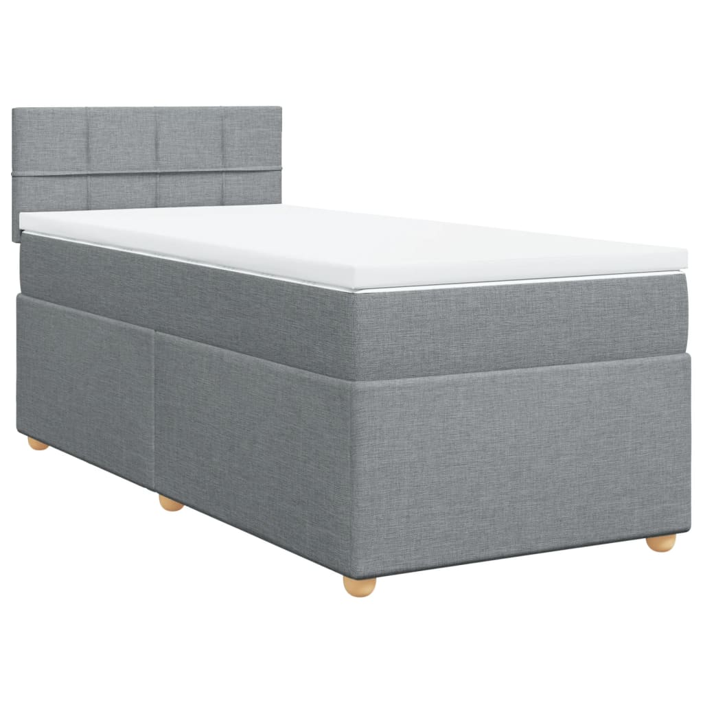 Boxspring met matras stof lichtgrijs 100x200 cm is nu te koop bij PeponiXL, paradijselijk wonen!