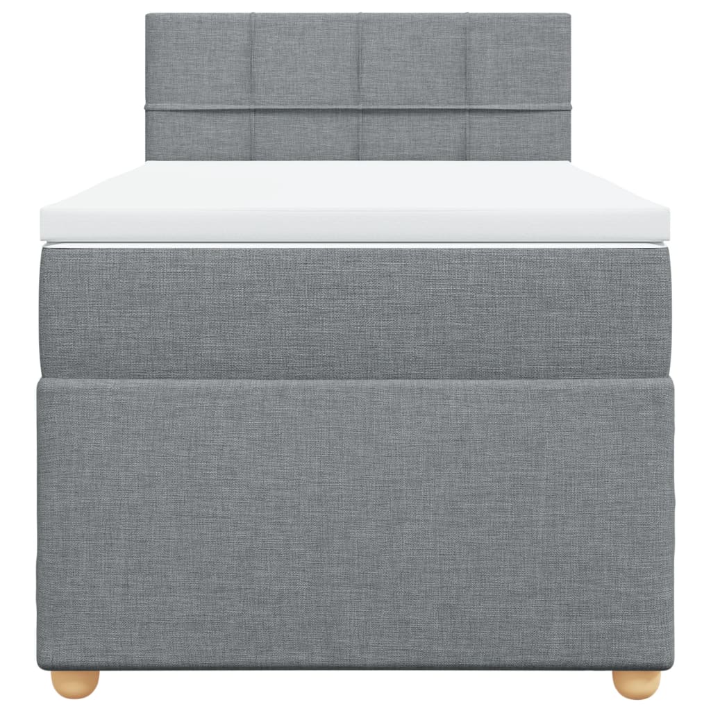 Boxspring met matras stof lichtgrijs 100x200 cm is nu te koop bij PeponiXL, paradijselijk wonen!