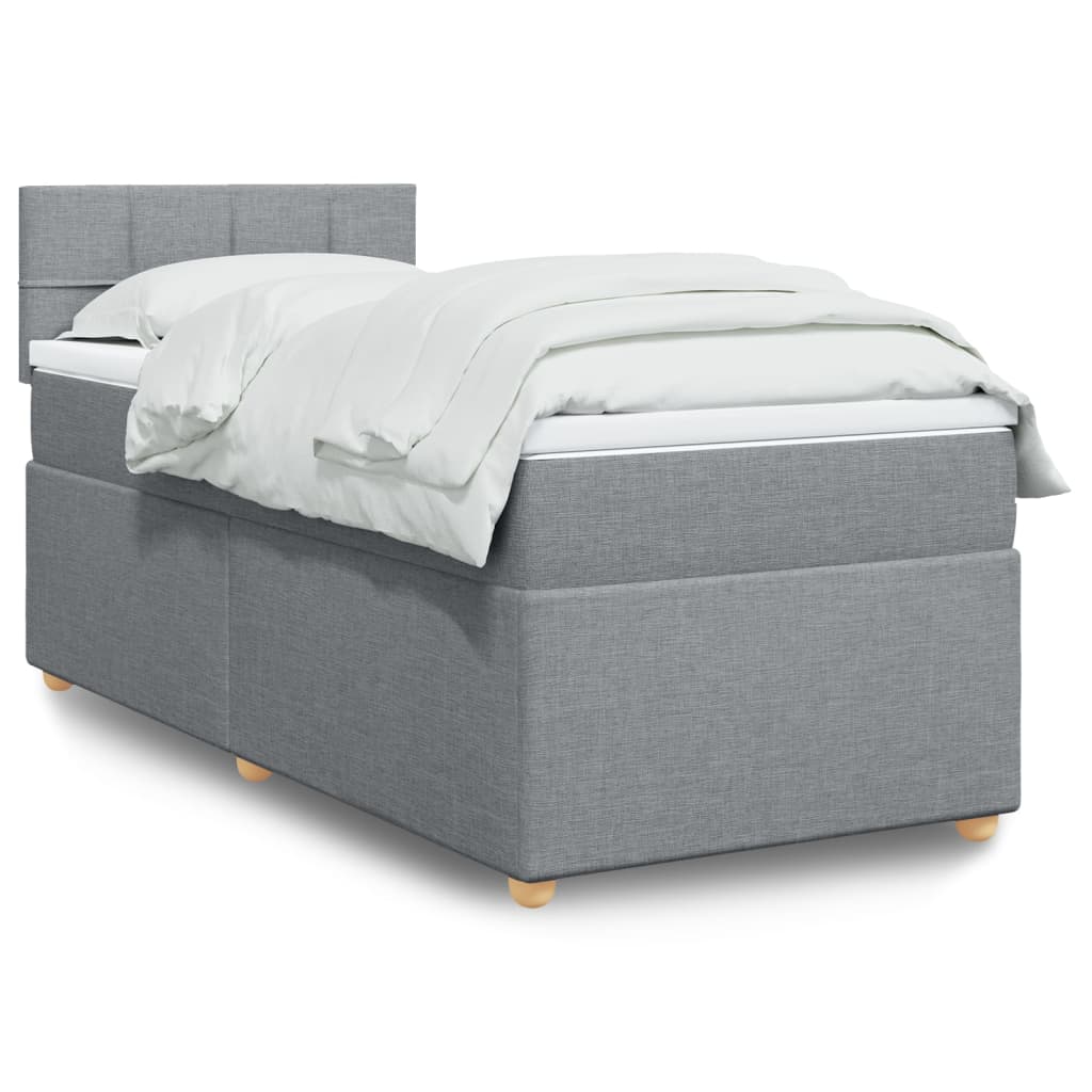 Boxspring met matras stof lichtgrijs 100x200 cm is nu te koop bij PeponiXL, paradijselijk wonen!