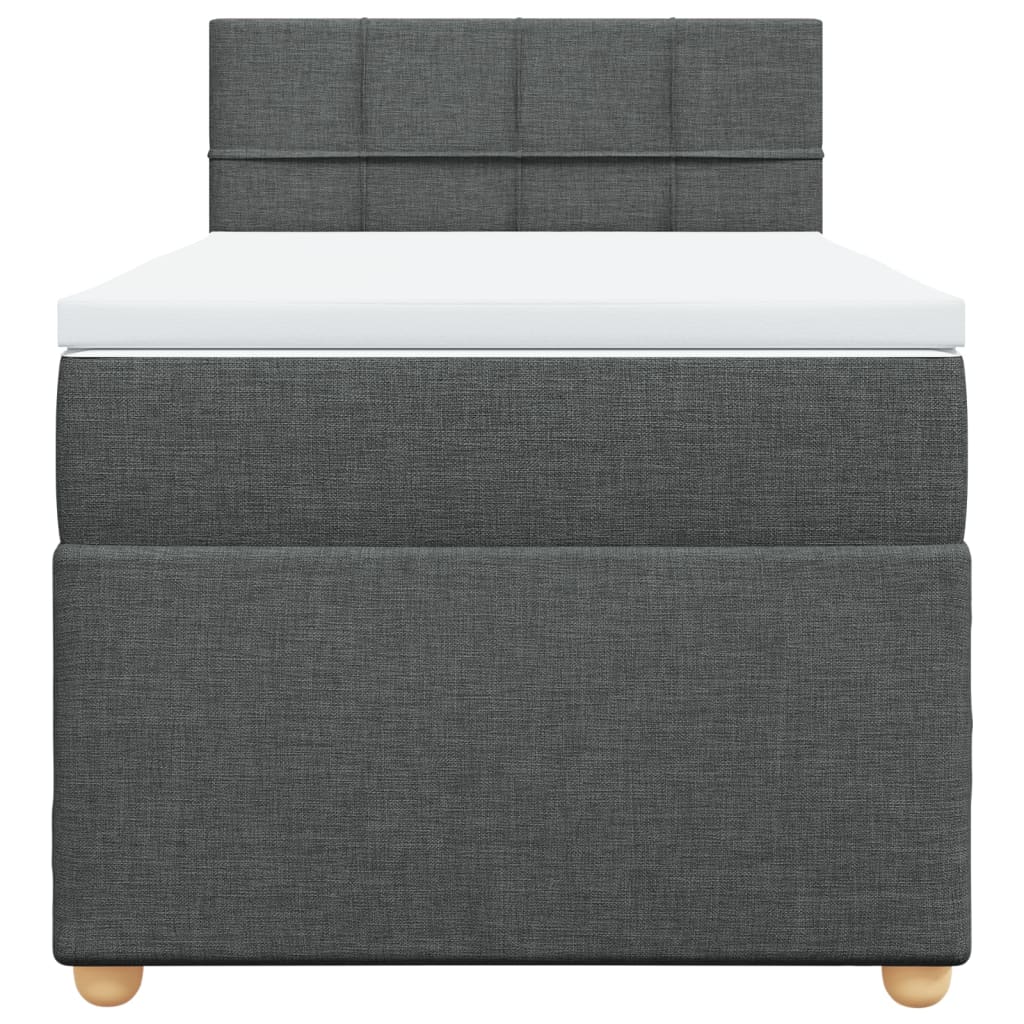 Boxspring met matras stof donkergrijs 100x200 cm is nu te koop bij PeponiXL, paradijselijk wonen!