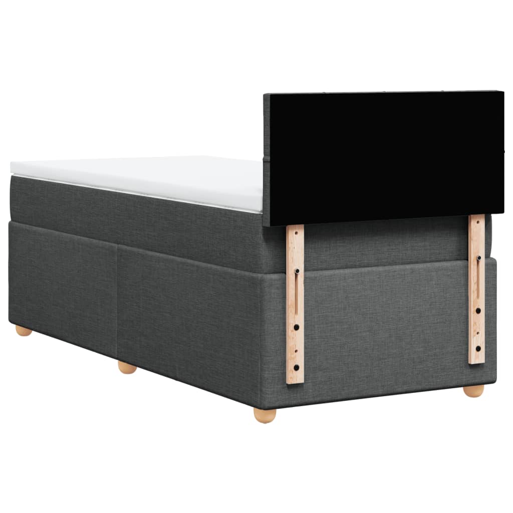 Boxspring met matras stof donkergrijs 100x200 cm is nu te koop bij PeponiXL, paradijselijk wonen!