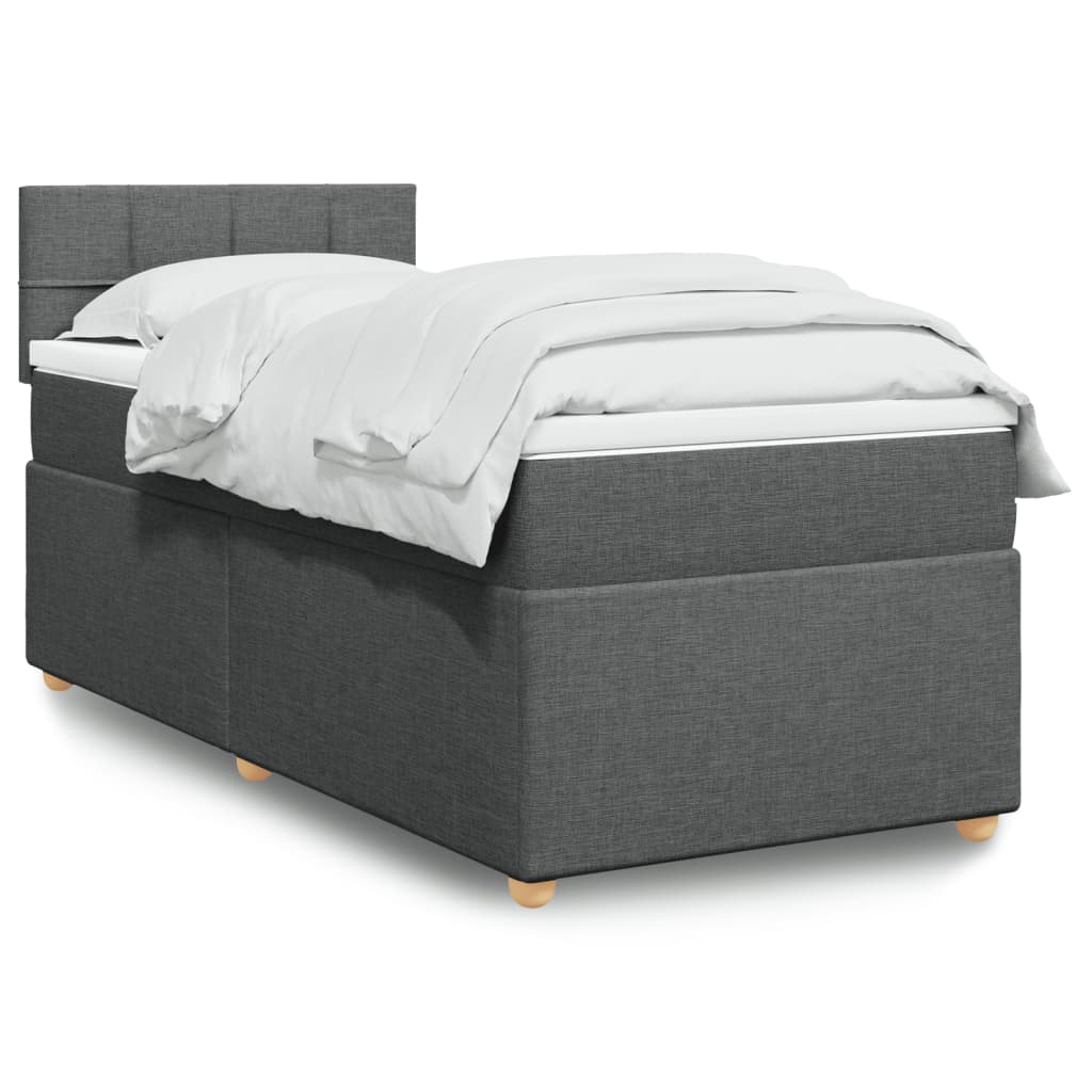 Boxspring met matras stof donkergrijs 100x200 cm is nu te koop bij PeponiXL, paradijselijk wonen!