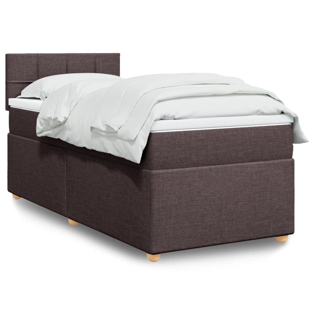Boxspring met matras stof donkerbruin 100x200 cm is nu te koop bij PeponiXL, paradijselijk wonen!