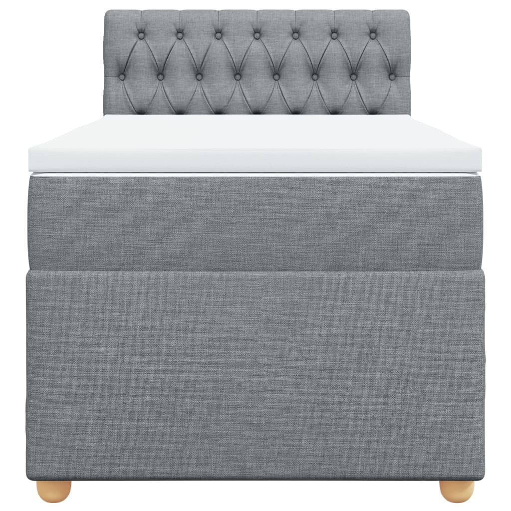 Boxspring met matras stof lichtgrijs 100x200 cm is nu te koop bij PeponiXL, paradijselijk wonen!