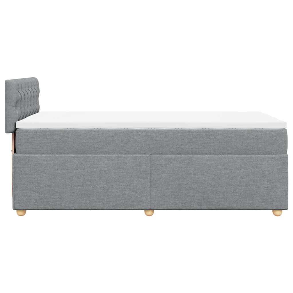 Boxspring met matras stof lichtgrijs 100x200 cm is nu te koop bij PeponiXL, paradijselijk wonen!
