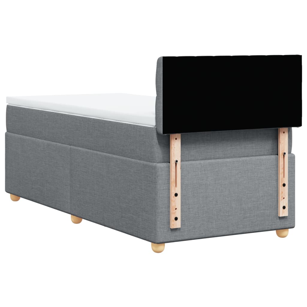 Boxspring met matras stof lichtgrijs 100x200 cm is nu te koop bij PeponiXL, paradijselijk wonen!