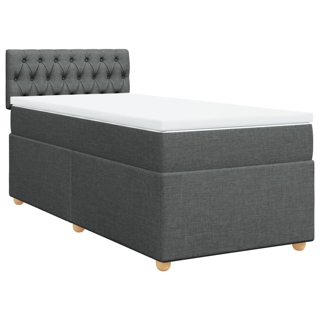 Boxspring met matras stof donkergrijs 100x200 cm is nu te koop bij PeponiXL, paradijselijk wonen!