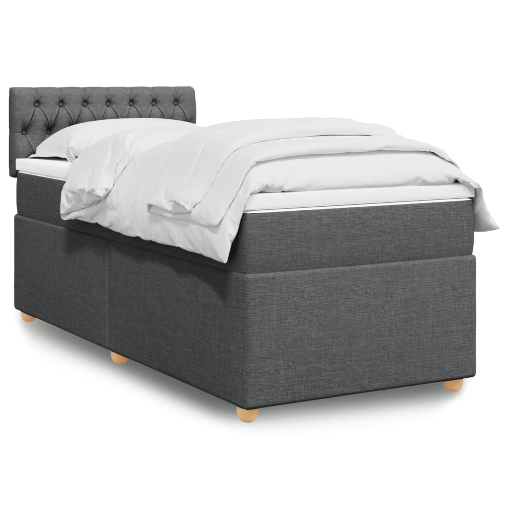 Boxspring met matras stof donkergrijs 100x200 cm is nu te koop bij PeponiXL, paradijselijk wonen!