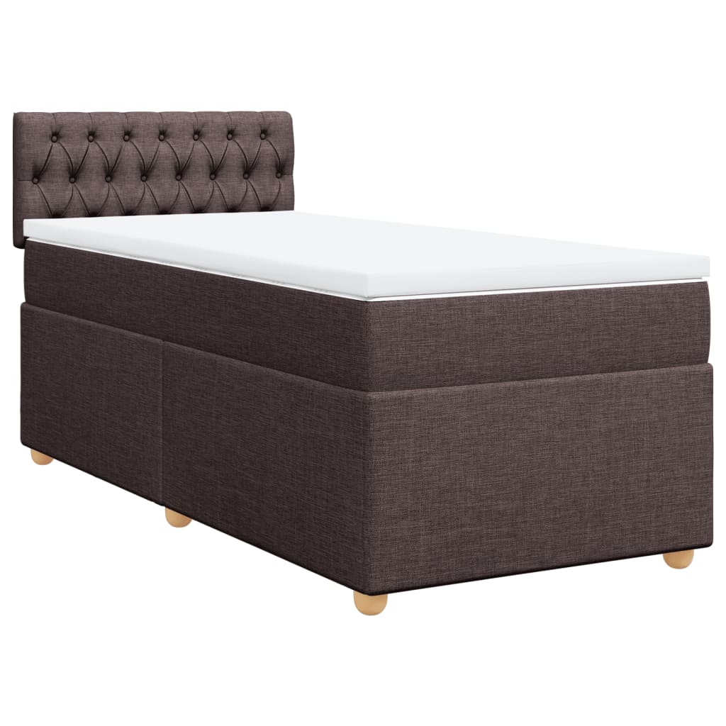 Boxspring met matras stof donkerbruin 100x200 cm is nu te koop bij PeponiXL, paradijselijk wonen!