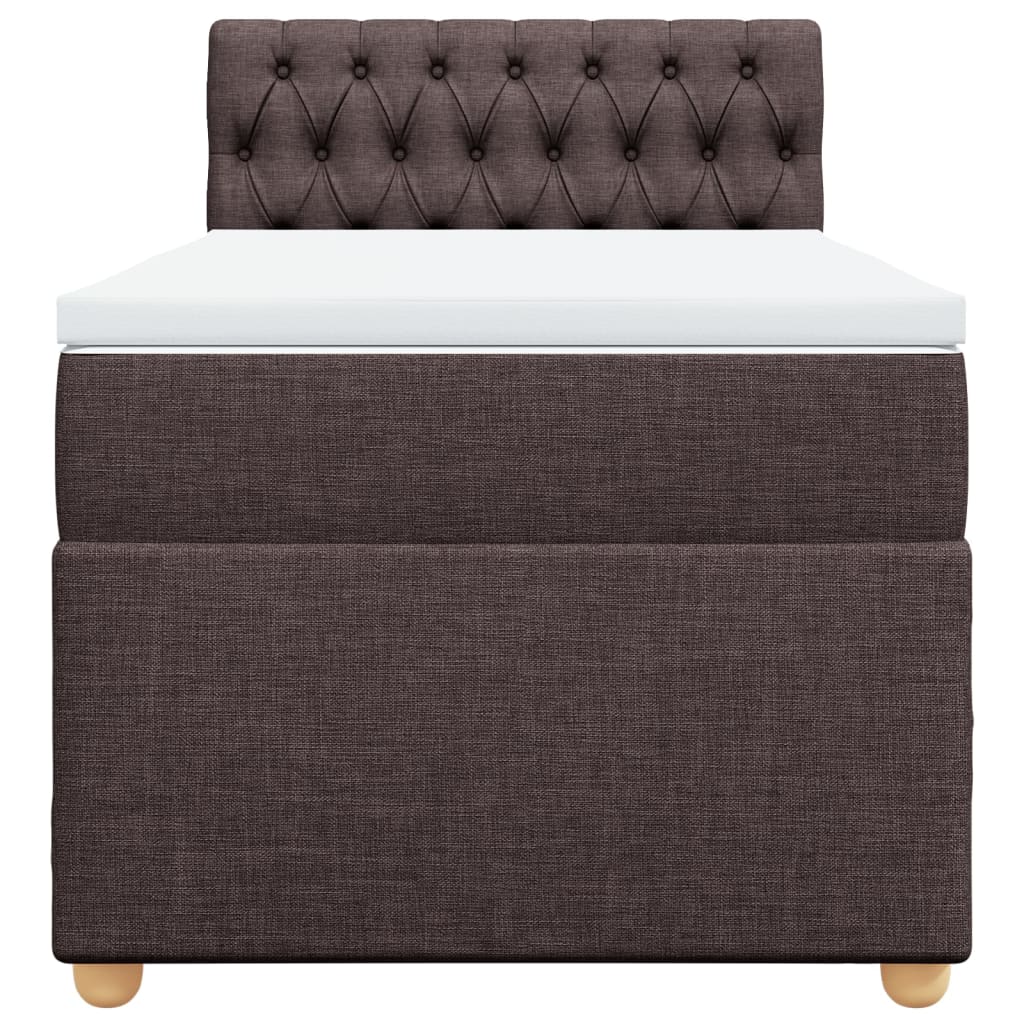 Boxspring met matras stof donkerbruin 100x200 cm is nu te koop bij PeponiXL, paradijselijk wonen!