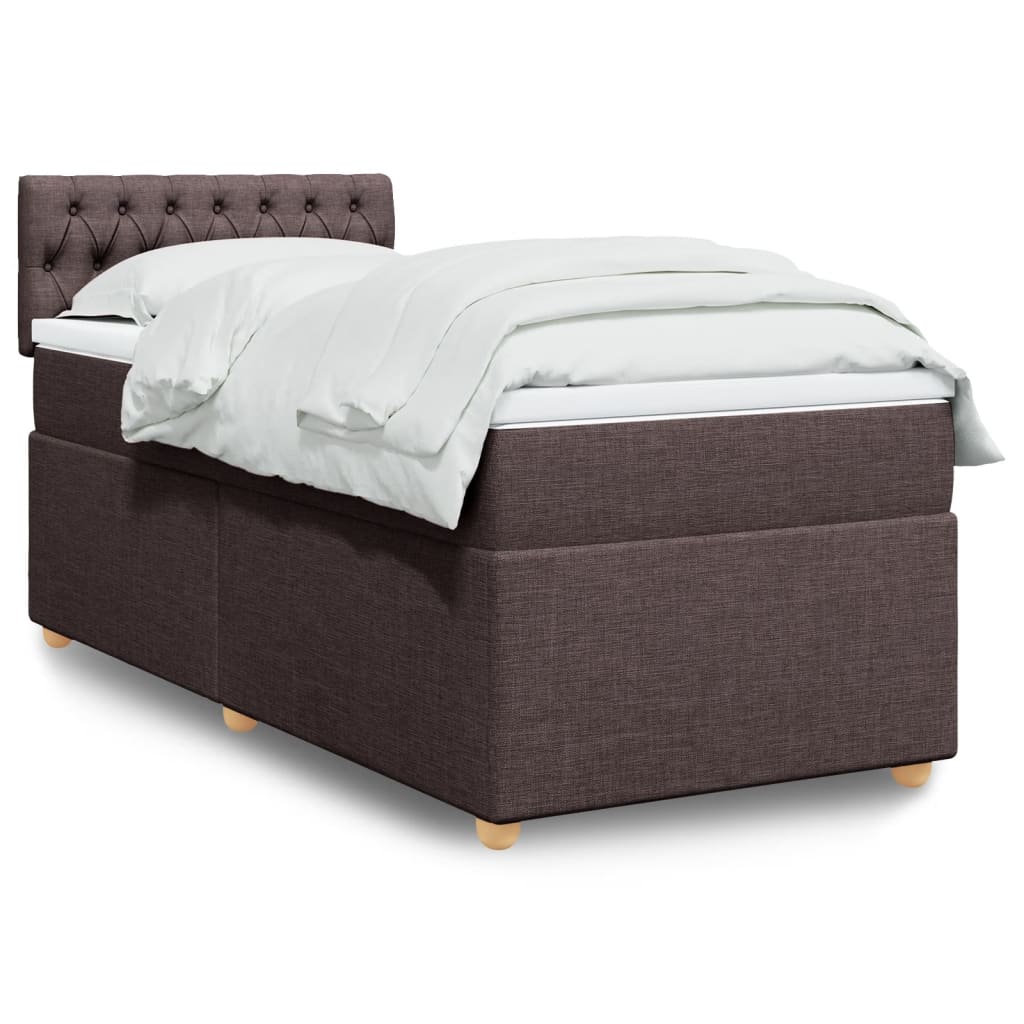 Boxspring met matras stof donkerbruin 100x200 cm is nu te koop bij PeponiXL, paradijselijk wonen!
