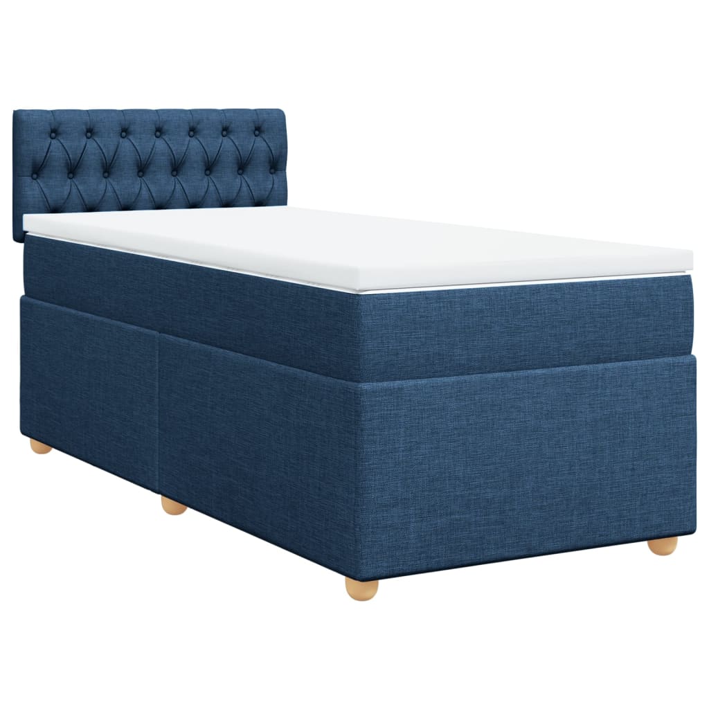 Boxspring met matras stof blauw 100x200 cm is nu te koop bij PeponiXL, paradijselijk wonen!