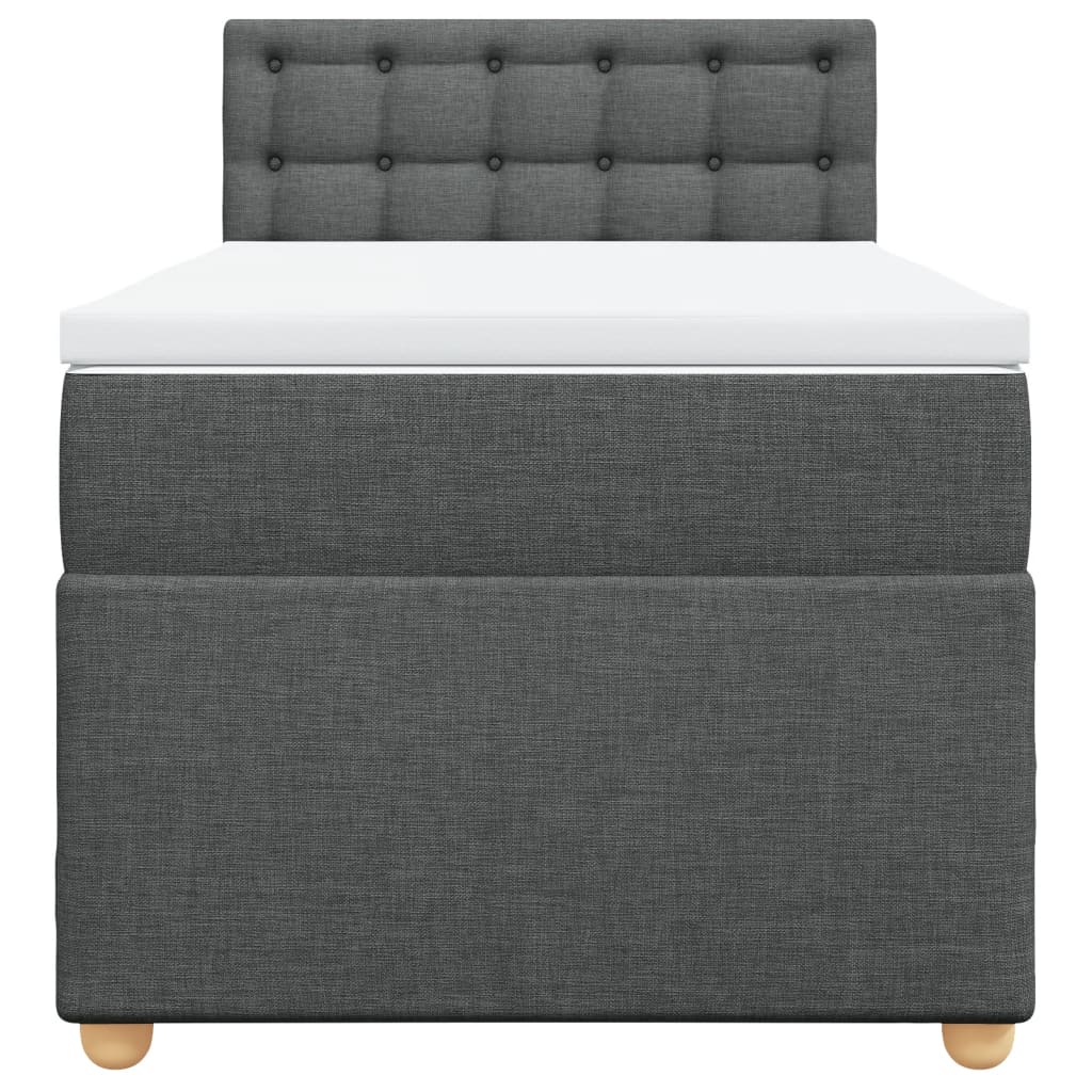 Boxspring met matras stof donkergrijs 100x200 cm is nu te koop bij PeponiXL, paradijselijk wonen!