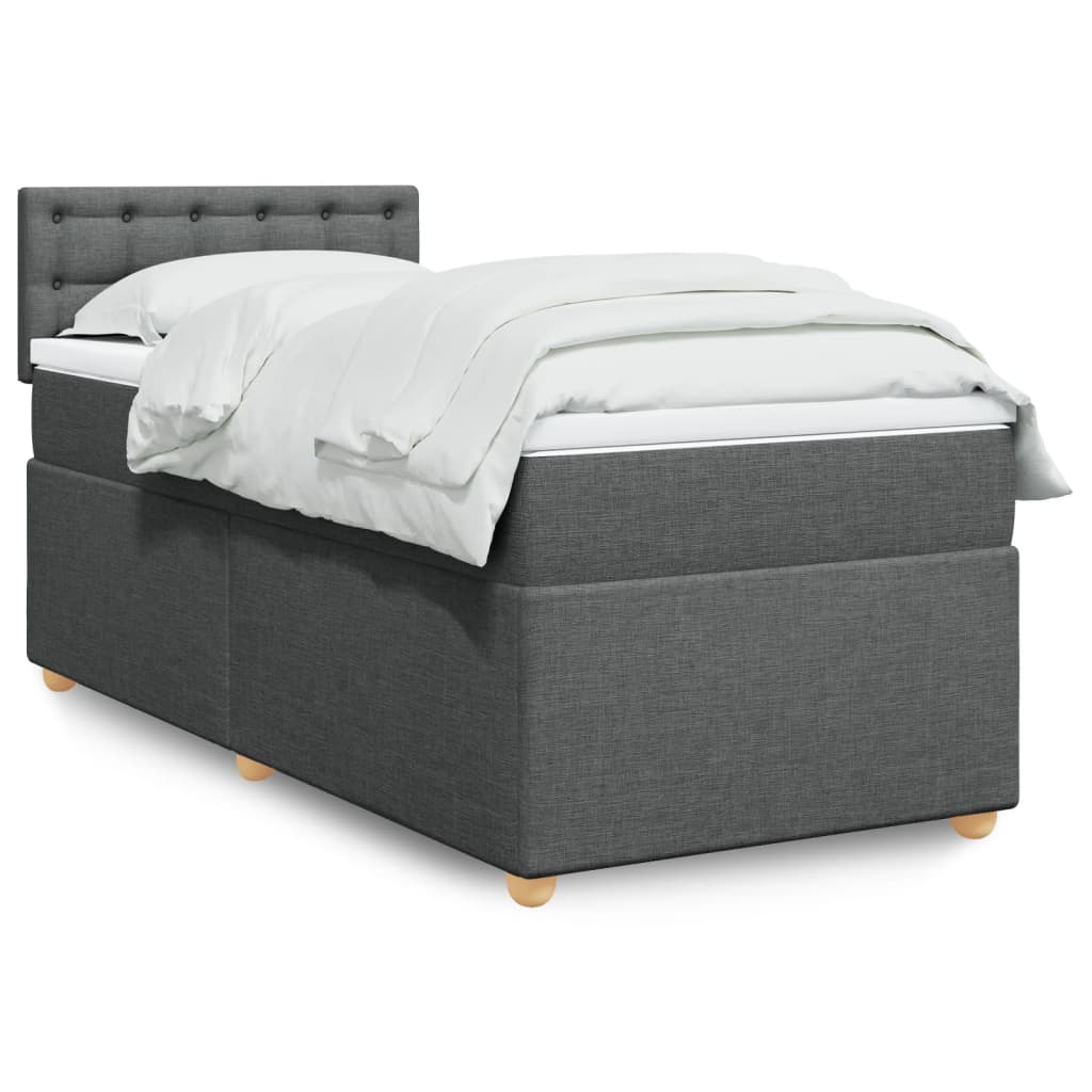 Boxspring met matras stof donkergrijs 100x200 cm is nu te koop bij PeponiXL, paradijselijk wonen!