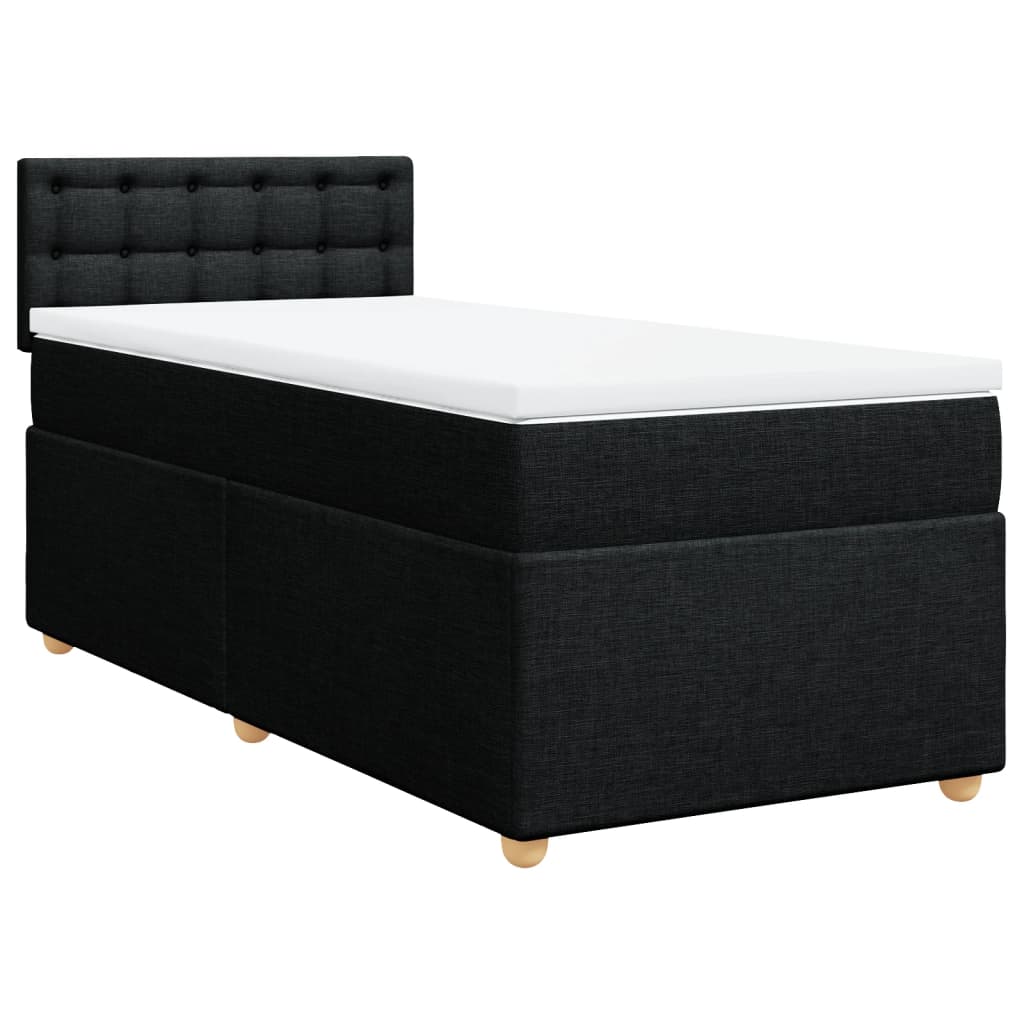 Boxspring met matras stof zwart 100x200 cm is nu te koop bij PeponiXL, paradijselijk wonen!