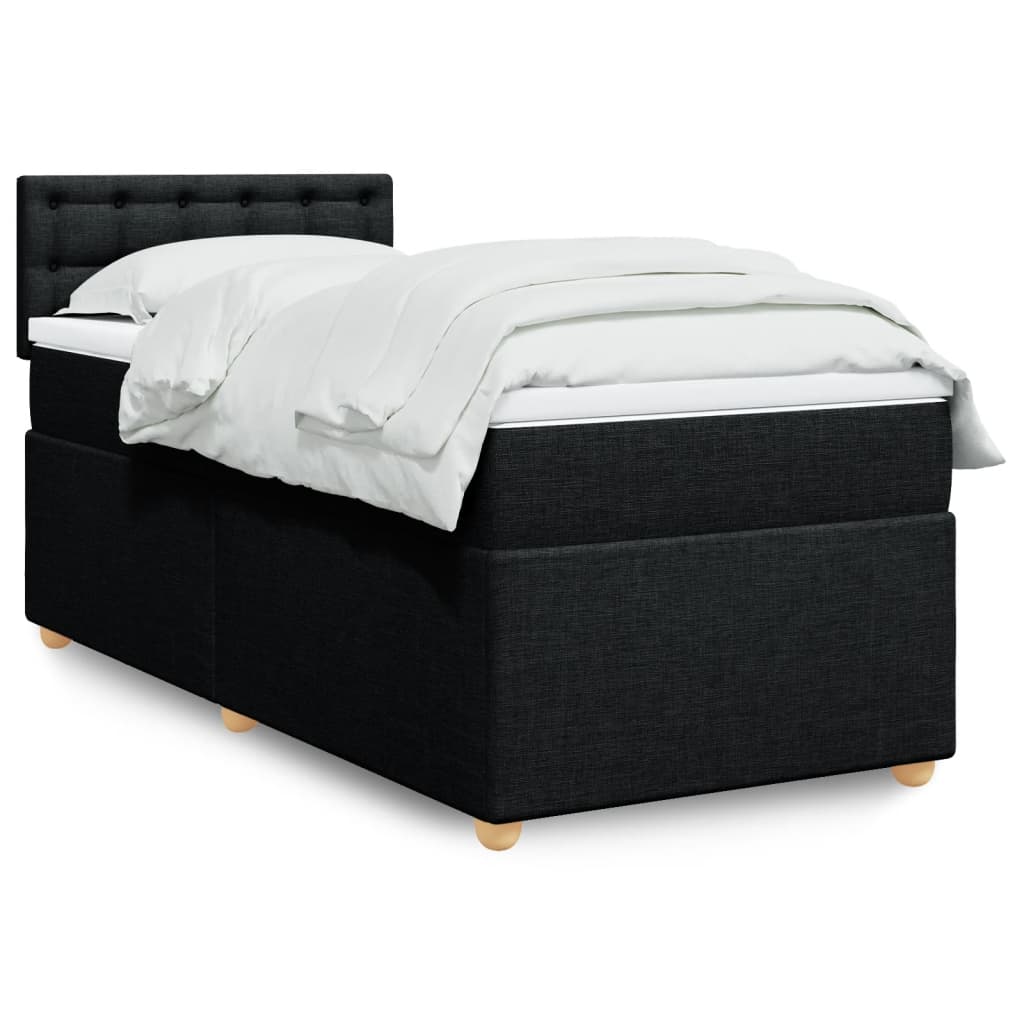 Boxspring met matras stof zwart 100x200 cm is nu te koop bij PeponiXL, paradijselijk wonen!