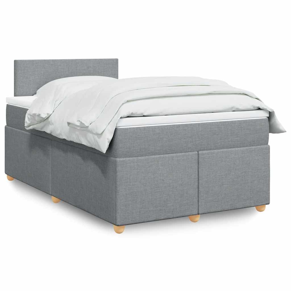 Boxspring met matras stof lichtgrijs 120x190 cm is nu te koop bij PeponiXL, paradijselijk wonen!