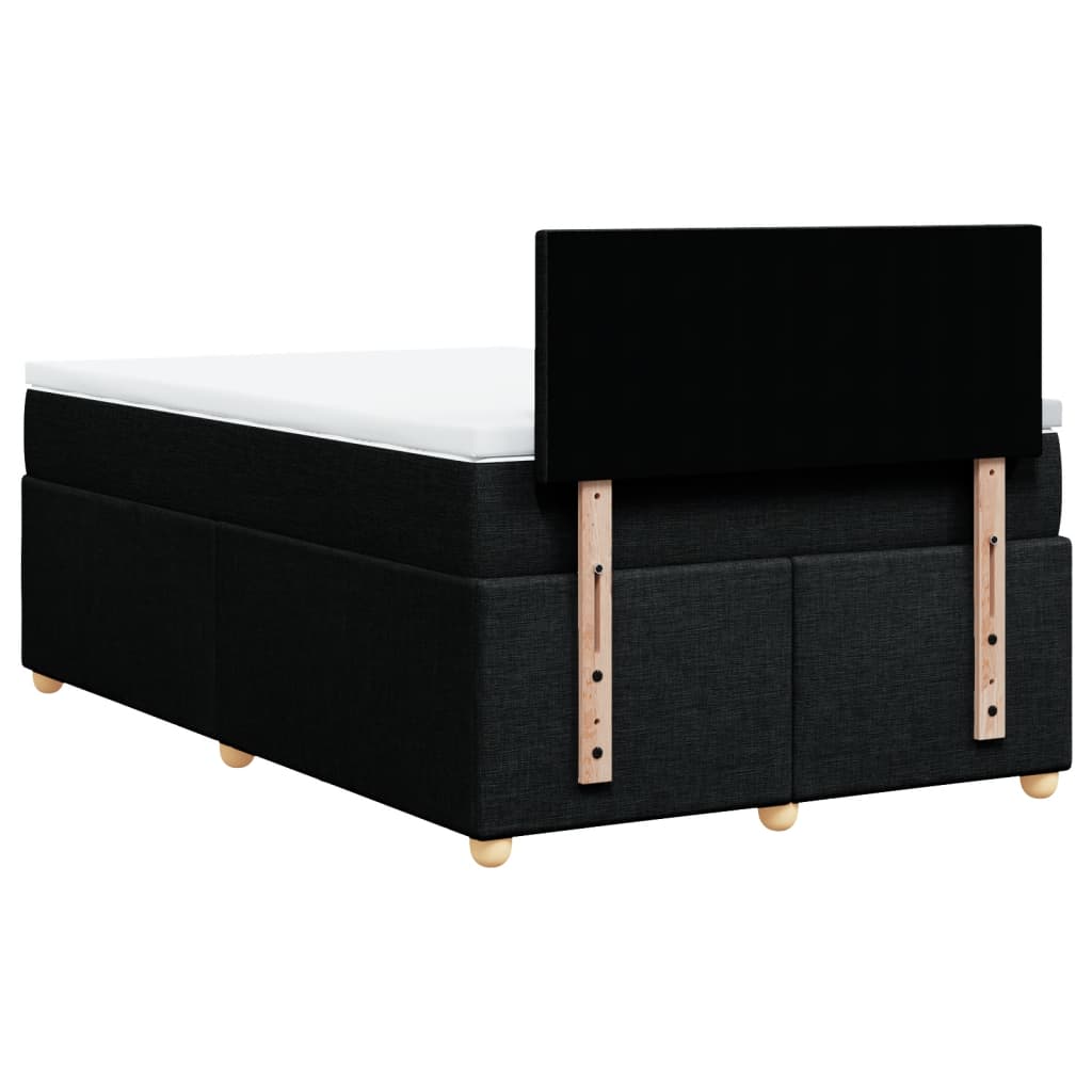 Boxspring met matras stof zwart 120x190 cm is nu te koop bij PeponiXL, paradijselijk wonen!