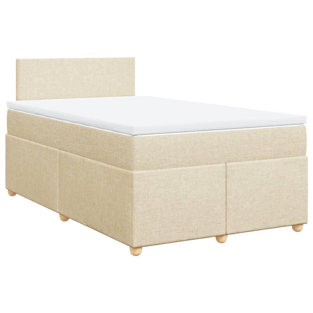 Boxspring met matras stof crèmekleurig 120x190 cm is nu te koop bij PeponiXL, paradijselijk wonen!