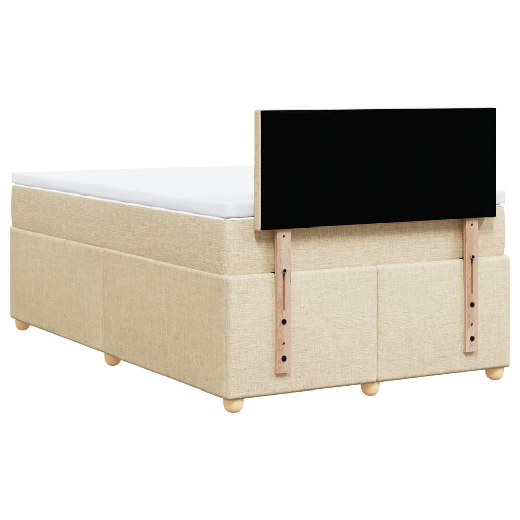 Boxspring met matras stof crèmekleurig 120x190 cm is nu te koop bij PeponiXL, paradijselijk wonen!