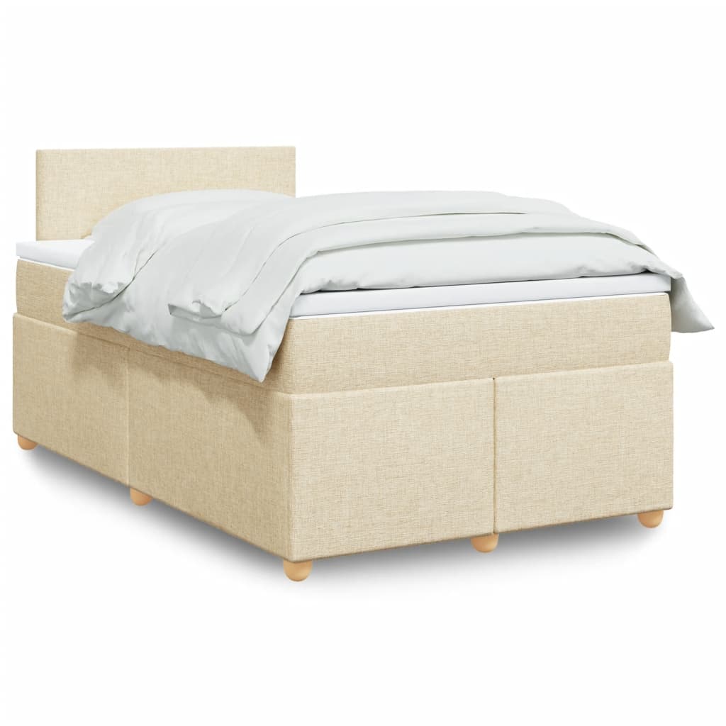 Boxspring met matras stof crèmekleurig 120x190 cm is nu te koop bij PeponiXL, paradijselijk wonen!