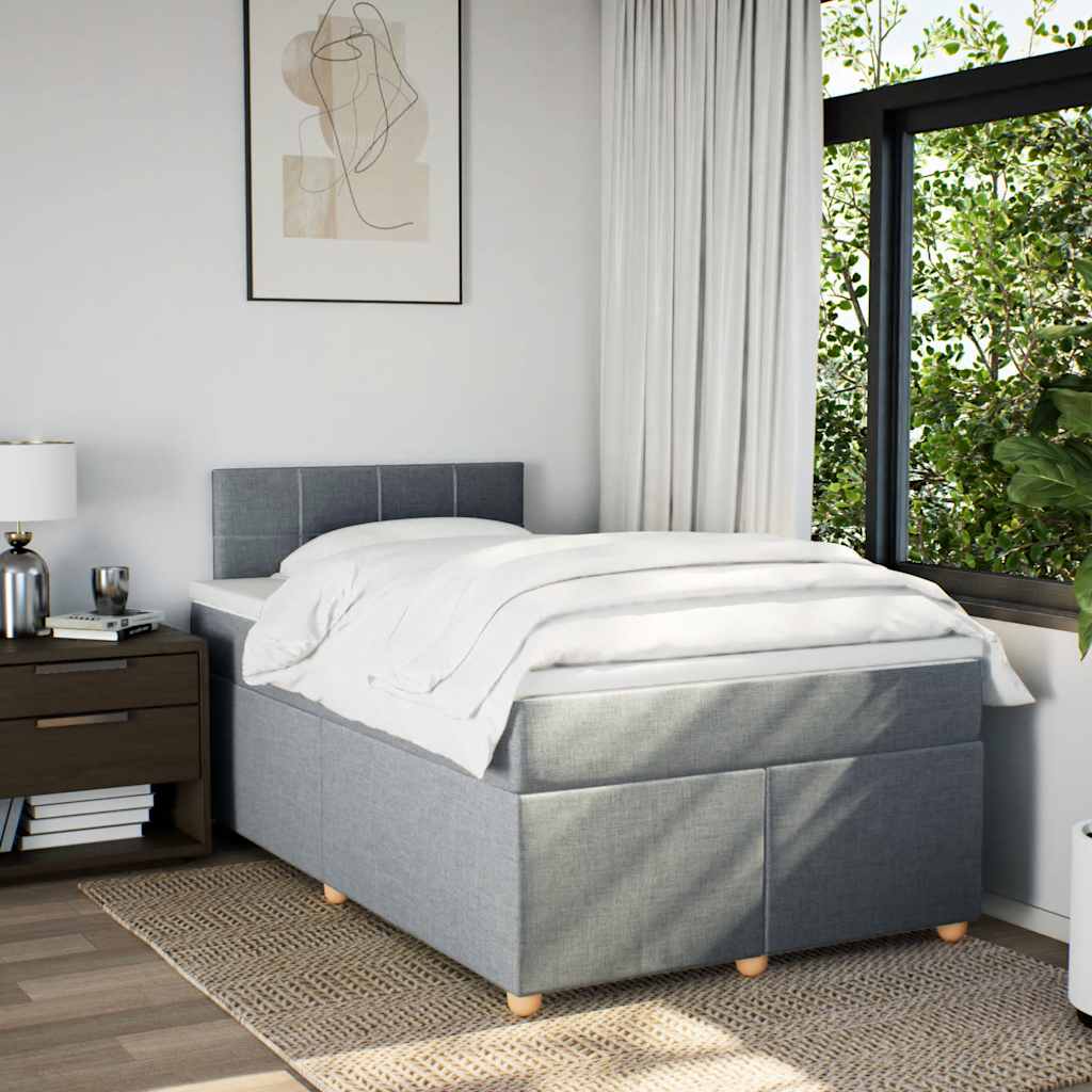Boxspring met matras stof lichtgrijs 120x190 cm is nu te koop bij PeponiXL, paradijselijk wonen!
