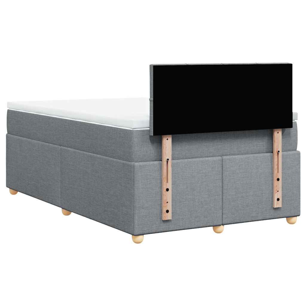 Boxspring met matras stof lichtgrijs 120x190 cm is nu te koop bij PeponiXL, paradijselijk wonen!