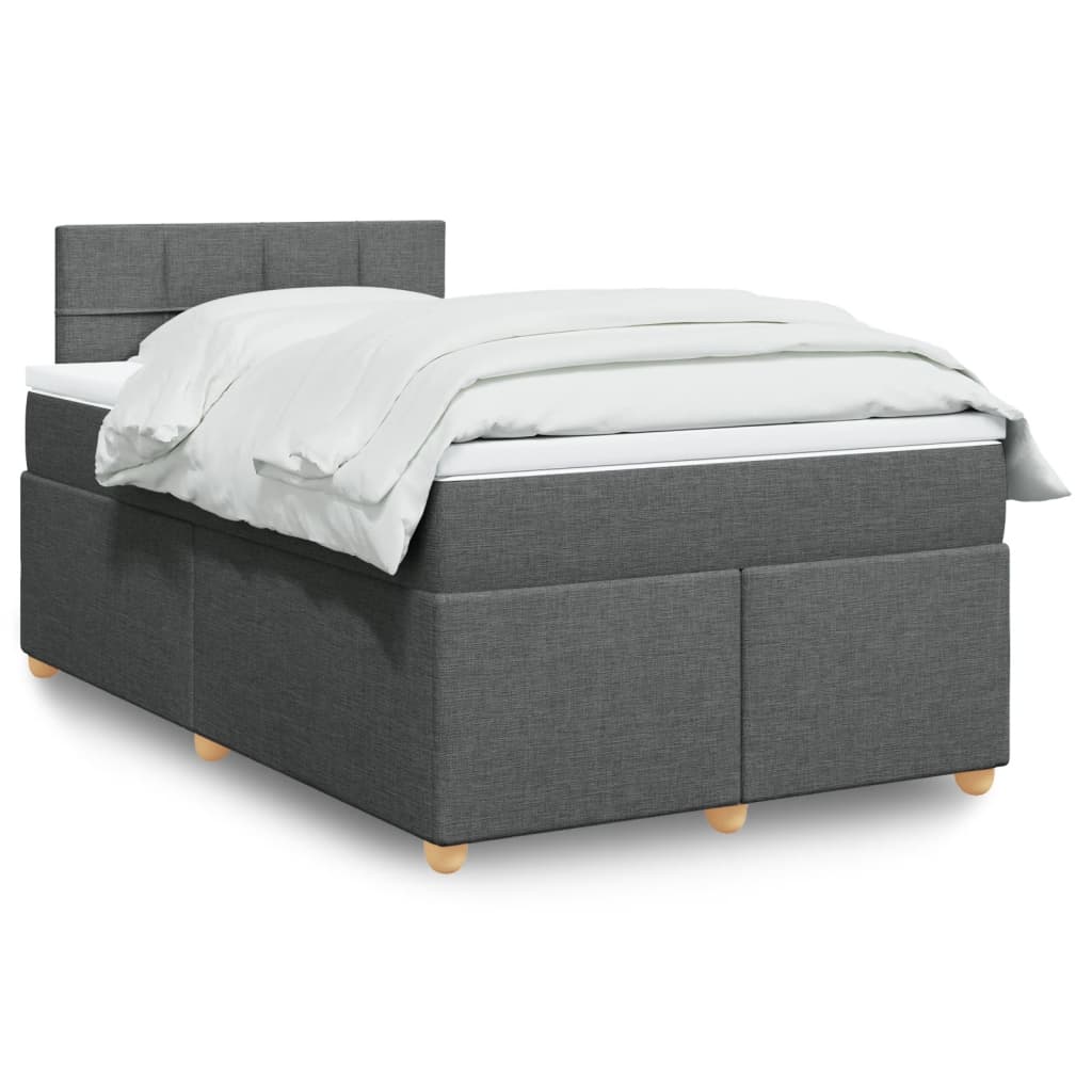 Boxspring met matras stof donkergrijs 120x190 cm is nu te koop bij PeponiXL, paradijselijk wonen!