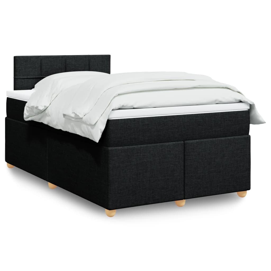 Boxspring met matras stof zwart 120x190 cm is nu te koop bij PeponiXL, paradijselijk wonen!