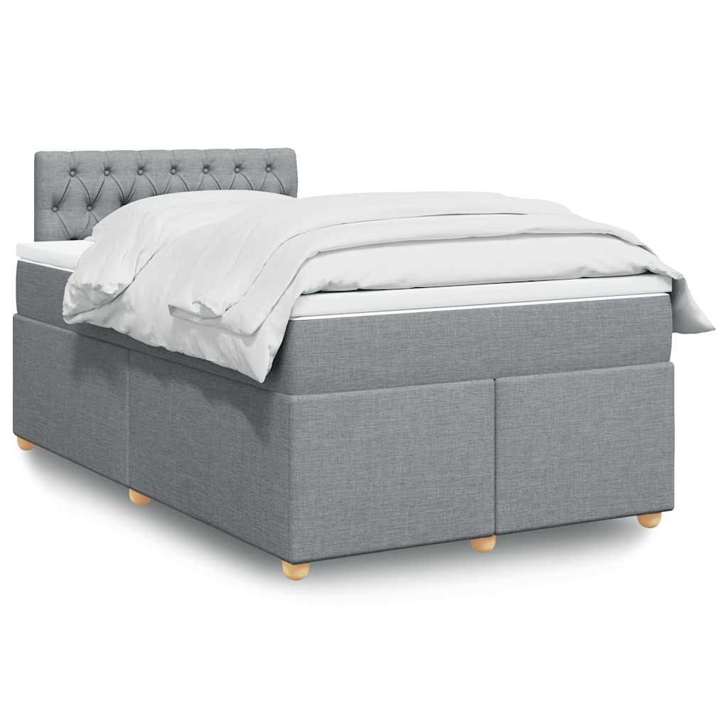 Boxspring met matras stof lichtgrijs 120x190 cm is nu te koop bij PeponiXL, paradijselijk wonen!