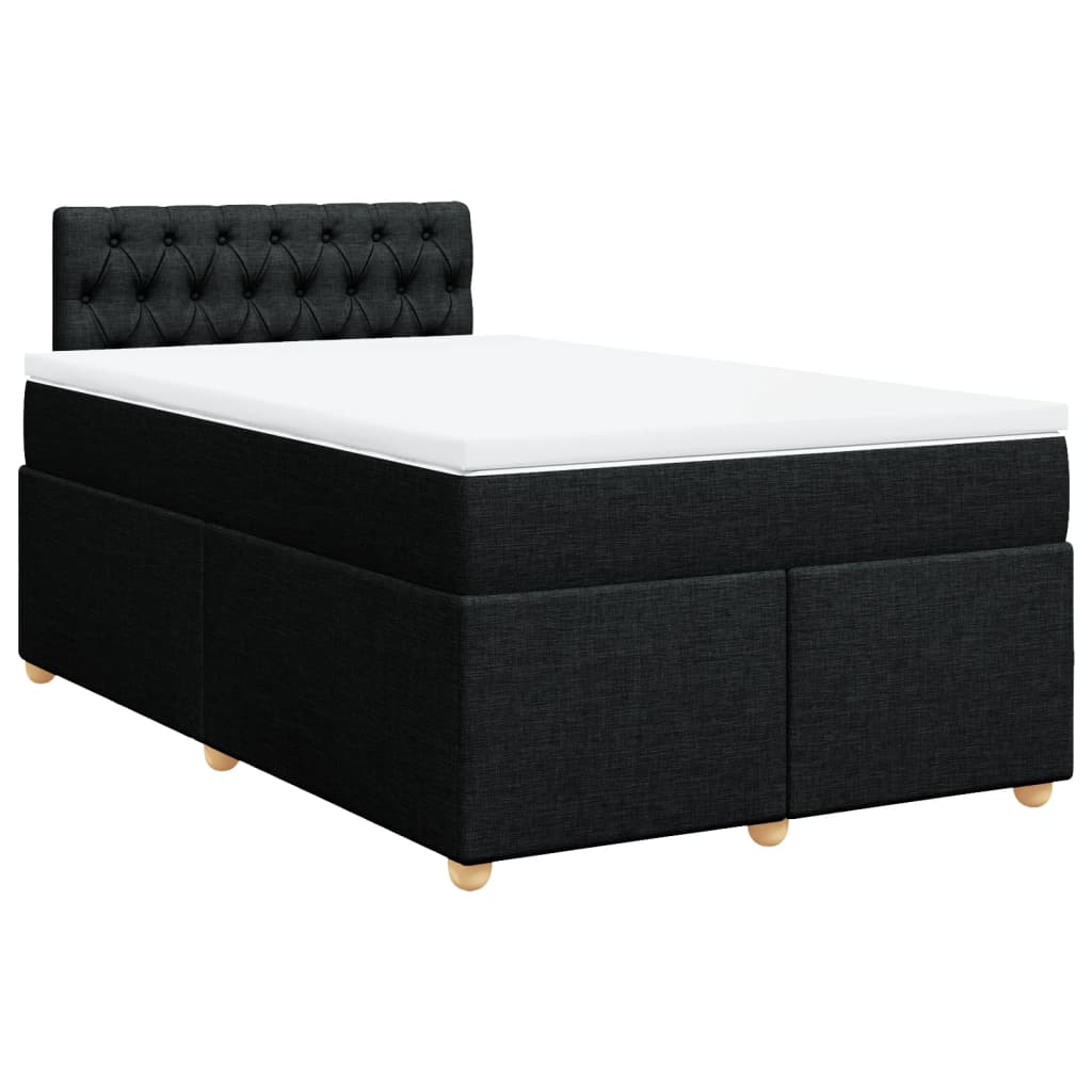 Boxspring met matras stof zwart 120x190 cm is nu te koop bij PeponiXL, paradijselijk wonen!