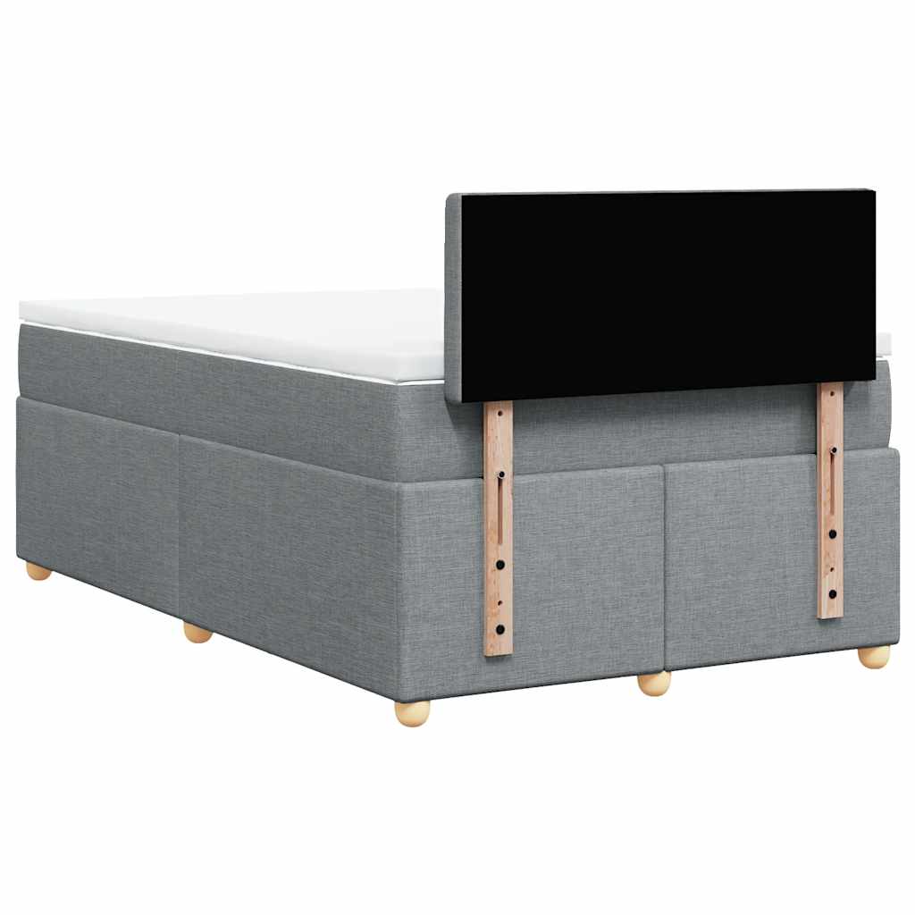 Boxspring met matras stof lichtgrijs 120x190 cm is nu te koop bij PeponiXL, paradijselijk wonen!
