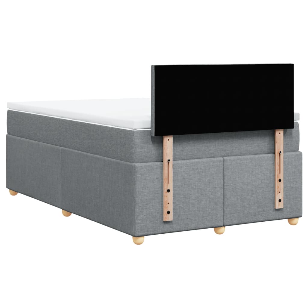 Boxspring met matras stof lichtgrijs 120x200 cm is nu te koop bij PeponiXL, paradijselijk wonen!