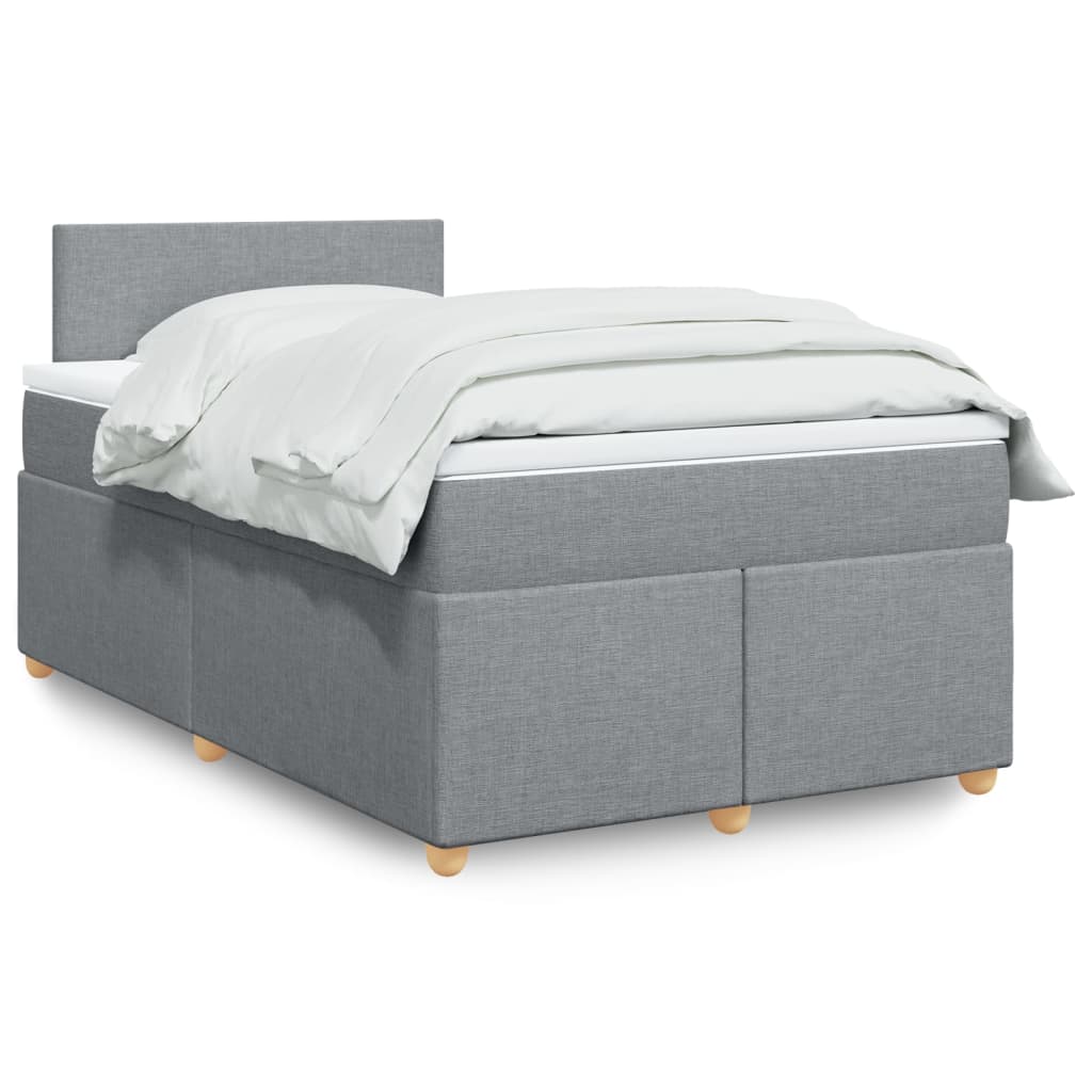 Boxspring met matras stof lichtgrijs 120x200 cm is nu te koop bij PeponiXL, paradijselijk wonen!