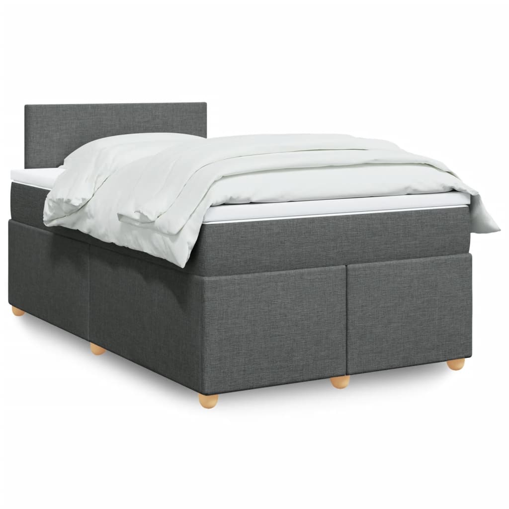 Boxspring met matras stof donkergrijs 120x200 cm is nu te koop bij PeponiXL, paradijselijk wonen!