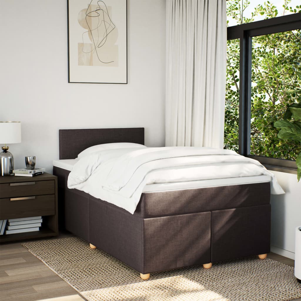 Boxspring met matras stof donkerbruin 120x200 cm is nu te koop bij PeponiXL, paradijselijk wonen!