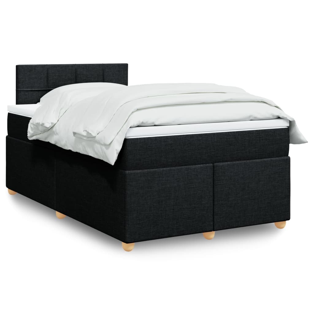 Boxspring met matras stof zwart 120x200 cm is nu te koop bij PeponiXL, paradijselijk wonen!