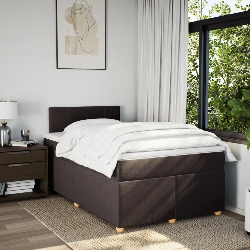 Boxspring met matras stof donkerbruin 120x200 cm is nu te koop bij PeponiXL, paradijselijk wonen!